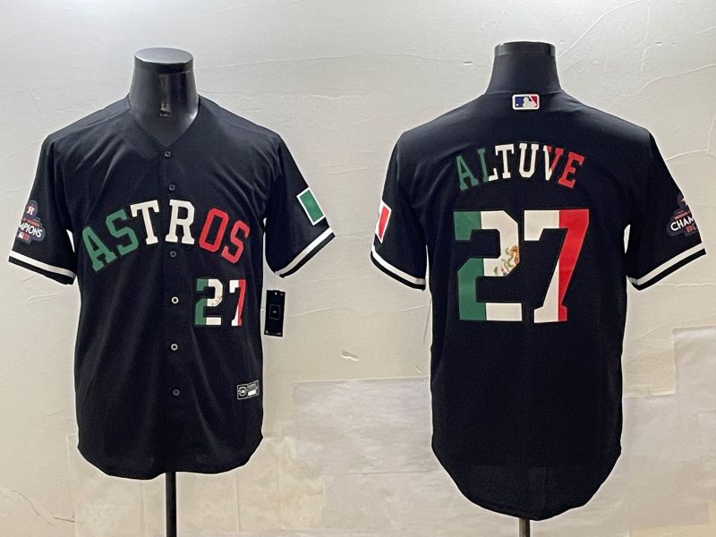 Men Houston Astros 27 Altuve Black Fashion Game 2025 Nike MLB Jersey style 1
